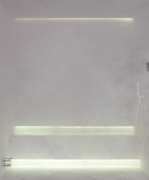 Funes steam room interior white steam