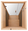 Load image into Gallery viewer, Wooden sauna top view with transparent roof
